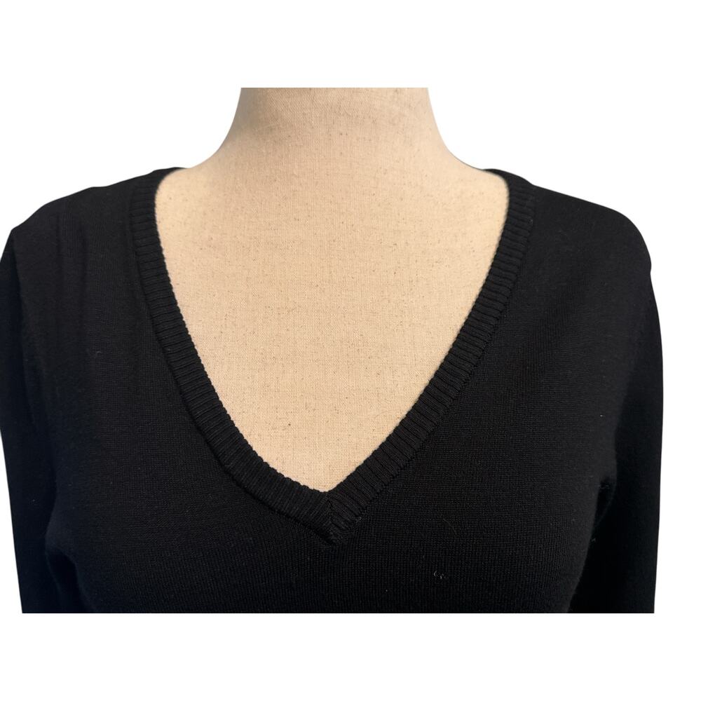 Calvin Klein black sweater dress 3/4 sleeves tags cut out sz large - Picture 5 of 6